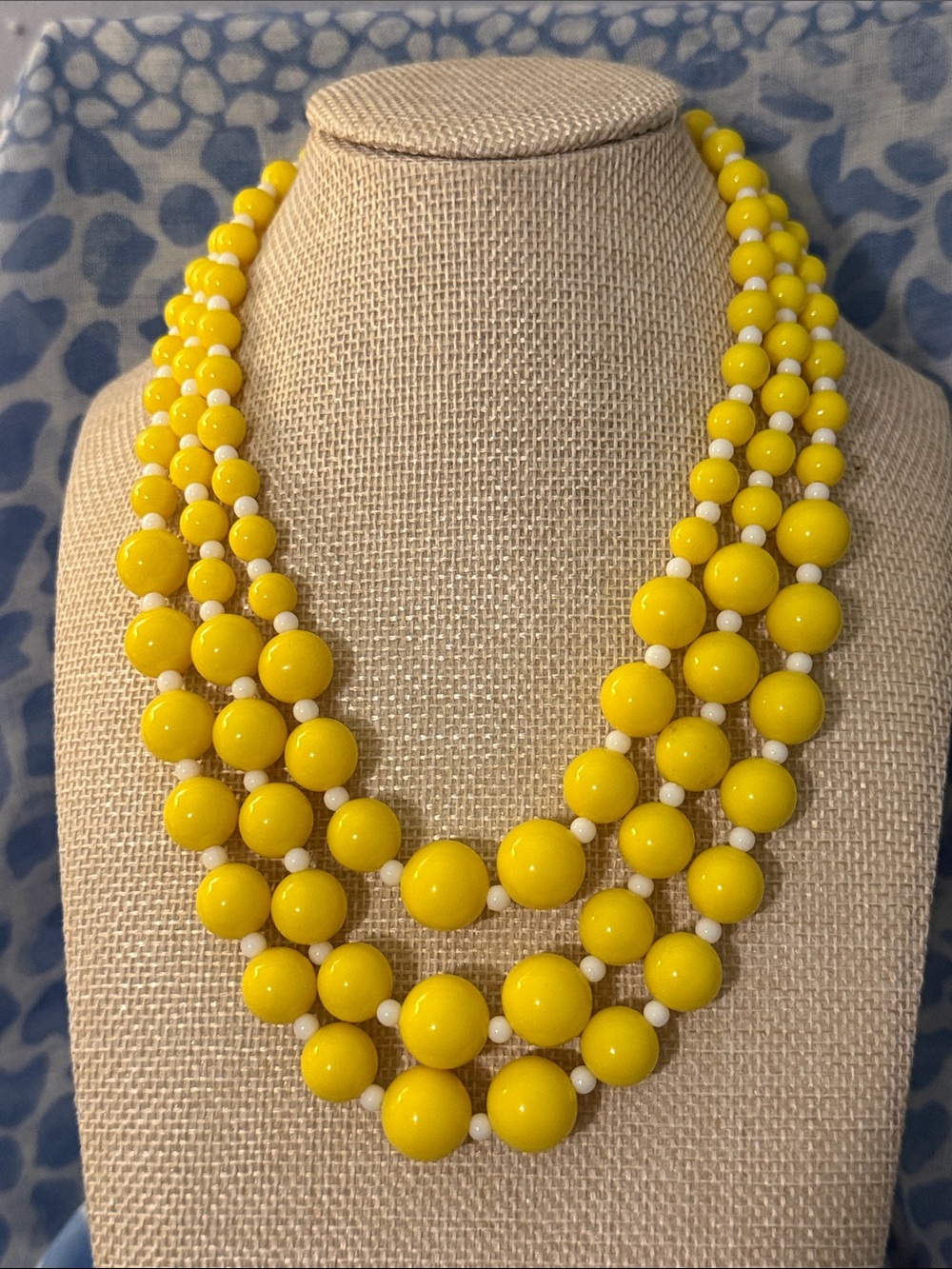 Bright Yellow Multi-Strand Bead Necklace - Classic Womens Statement Jewelry